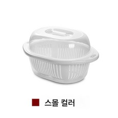 주방 이중 야채 세척 대야 뚜껑 포함 과일 및 야채 싱크대 물빠짐 바구니 라지 플라스틱 두꺼운 수납 바구니 사각 가정용, YH6023스몰화이트