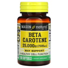 베타 카로틴 25000IU(7500mg) 비타민A 활성산소, 1병, 1개, 100정