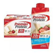 Premier Protein 프리미어 프로틴 하이 프로틴 쉐이크 스트로베리 크림 325ml 15팩, 1개, 1