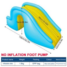인텍스 수영장 두꺼운 팽창식 슬라이드 목욕 욕조용 여름 야외 워터 파크 어린이 장난감 안티 팁, 1) 158X62X76CM - 야외미끄럼틀