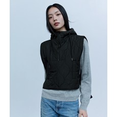 더엣지 THEATG 24FW 모아레 퀼팅 후드 베스트