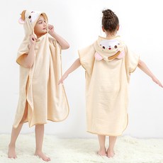 목욕타월 케이프 판초 후드 순면 코튼 가정용 애니메이션 흡수 타올 샤워 가운 남성 여성 수영 목욕, a baby mouse XL사이즈 (
