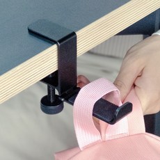 가볍고 튼튼한 가방걸이 3세대 미니, 2개, 블랙