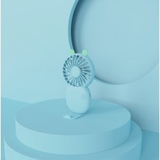 여름 쿨 시원한 귀여움 휴대용 충전 4색 과일 시계 선풍기, F. 팬 블루
