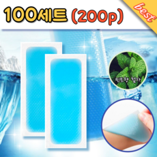 (1세트 2개입) 붙이는 아이스쿨패치 쿨팩 시원한패치 여름용품 쿨링패치 냉각패치, 200개 200개