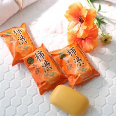 단감비누 고형비누 바타입 얼굴 목욕 세안 세수 감 녹차 추출물 클렌징 바디워시 유기농 수제비누 80g x 3개