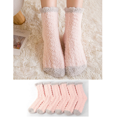 따뜻한 수족냉증 롱 임산부 여성 수면양말 핑크 6개