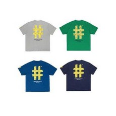 [Unisex] 2024 빈트릴 테이핑 해시태그 오버핏 반팔 티셔츠 (new 4colors)