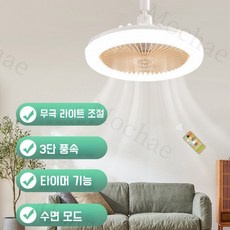 Mochae 조명 선풍기 LED 조명 천장선풍기 실링팬 공기순환 선풍기 리모콘 서큘레이터 무선 조절 가능 라이트팬 천장형, 그레이