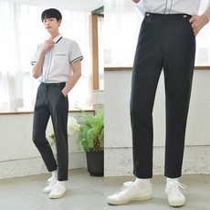 (하복)(허리조절) 스판 블랙 교복바지 남자 (SS~6XL)