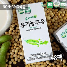 비건두유 식사대용 간식 유기농 두유 190m x 48팩/비건두유/NONGMO/임신두유/유기농두유/아기두유, 1