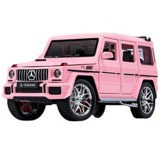 다이캐스트 1:24 도어오픈 LED BENZ G63 장난감 자동차 키덜트 피규어 미니카 완구 선물, 핑크색