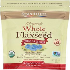 Spectrum Essentials Organic Whole Flaxseed 15 Ounce (Pack o Spectrum Essentials 유기농 통 아마씨 15온스(12팩, 12개