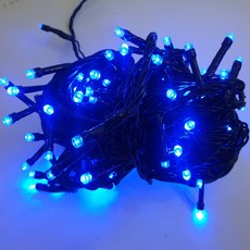 조명1번지 LED 트리전구 100구 / 10조 연장가능 트리장식 검정선, 블루[청색]