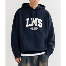 리메인세컨드 LEMAIN SECOND [논기모 OR 기모] 오버핏 시그니처 LMS 패치 후디 [네이비]