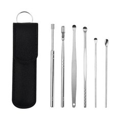6개 봄 귀지 클리너 도구 Earpick 스틱 리무버 큐렛 귀 픽업 청소 클렌저 스푼 건강 관리 칫솔 살균기 꽂이 걸이 거치대 치약짜개 욕실 선반