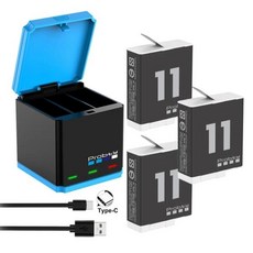 고프로 12 히어로 12 11 10 9 용 인듀어스 배터리 3 슬롯 배터리 스토리지 충전기 박스 1850mAh 고프로, 01 3BatteryWithCharger, 01 3BatteryWithCharger