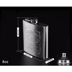 7 온스 휴대용 스테인레스 스틸 힙 플라스크 Flagon 위스키 와인 포트 병 + 깔때기 + 컵 여행 투어 클래식, 1개(A3), 03 8oz