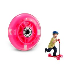 [ 1576776 ] 스쿠터 교체 휠 LED 플래시 휠 80mm 미니 맥시 마이크로 스케이트 롤러 조명 후면 ABEC-7 80MM 어린이 및 청소년 실내 실외 스케이팅 핑크, pink, 1개
