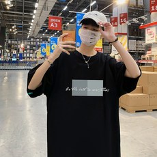 SingleRoad 싱글로드 2021 여름 영어레터링 남녀공용 반팔티셔츠 라운드넥 면티 오버핏 T20843