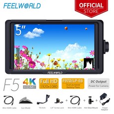프리뷰 모니터 필월드 Feelworld f5 카메라 필드 의 5 인치 dslr 4k hdmi, 검은색, 1개