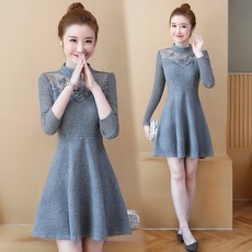 Feb.08 42번 올 초·가을 이너 레이스 블라우스 안감으로 배를 가리는 시폰 롱 슬리브 톱양풍Z