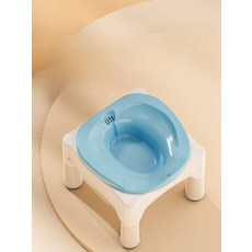 좌욕 의자 구멍뚫린 대야 가정용 노인 온욕 임산부 화장실 변기형 전립선 비데 스툴 화이트 바구니 1개 상품 이미지