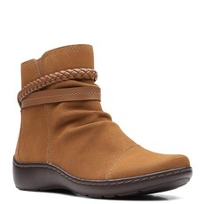 Clarks 여성용 코라 브레이드 부츠 블랙 스웨이드