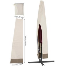 방수 천 야외 햇빛가리개 우산 커버 파라솔 파티오 정원 야외용, 1개, 1.200X55X60CM Beige
