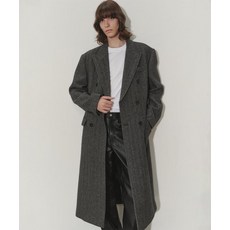 던스트 UNISEX TAILORED DOUBLE-BREASTED WOOL COAT CHARCOAL HERRINGBONE_UDCO3D125CG