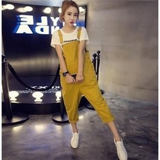 유니스디포 와이드 멜빵바지 블랙 여름방학 정유미 2컬러 빅사이즈