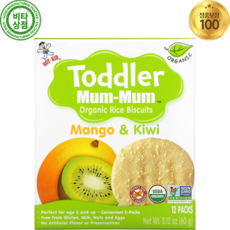 핫키드 아기 과자 아이간식 24개월+ 오가닉 쌀 라이스 비스켓 12팩 각 2개 망고 키위 Toddler Mum-Mum