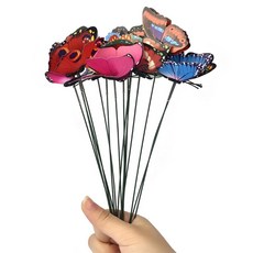 정원 3D 나비 마당 화분 다채로운 잠자리 말뚝 야외 파티 장식 10 개 15, 06 7.0cm-15Pcs