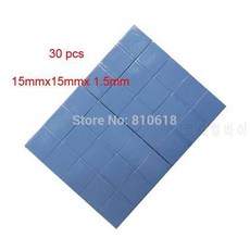 30pcs 15mm * 15mm * 1.5mm 열 패드 GPU CPU 열 싱크 냉각 전도성 실, 상세내용참조
