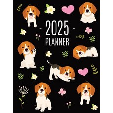 (영문도서) Beagle Planner 2025: Cute Daily Organizer (12 Months) Pretty Scheduler With Fri... Paperback, Semsoli, English, 9781965994023