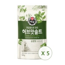 백설 허브 솔트 순한맛, 100g, 5개
