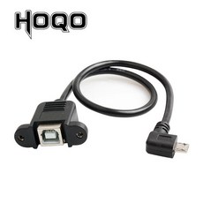 USB 타입 B 프린터 패널 마운트 2.0 암 소켓 마이크로 5 핀 수 커넥터 케이블 코드 1FT 1.5FT, 02 Left angle_02 0.3m, 1개