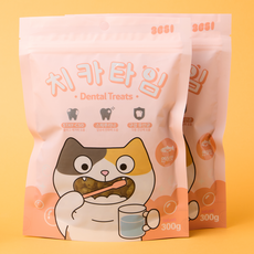 3651 치카타임 고양이 이빨과자 덴탈트릿 간식, 1개, 300g, 연어맛 1개, 300g, 연어맛