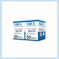 FORA 포도당 스트립 50 ct 바이알 V10 V12 D10 D20 프리미엄 V10과 호환되지 않음, 2