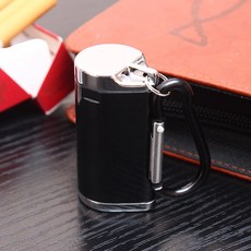 낭만테크 미니포켓 휴대용트 독창적 담배재색 아케이스 있음 뚜껑 주머니 사파리 관광 각인 주문제작, 물방울 형 블랙