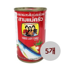 쓰리레이디 마케럴 인 토마토소스 155g 고등어인 토마토소스 고등어통조림 Three Lady Mackerel In Tomato Sauce, 5캔