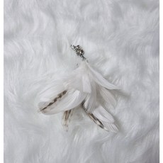  [견우와묘녀] 고양이 낚시대 리필 장난감 깃털 아기새 9P, 화이트 플라워 