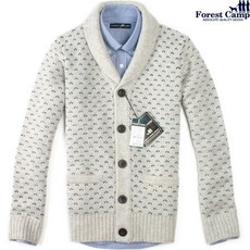 [FOREST CAMP]Lambswool Cardigan/자가드 숄카라 가디건[FCSW4405-Oatmea]