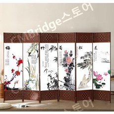병풍 차례용 산수화 고급 추석 제사용 칸막이 파티션 반야 접이식, 1개