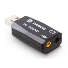 DA-3DSound2CH-USB 다모일 USB 3D사운드카드 스피커 마이크연결, 50mm, 1개 - dacusb