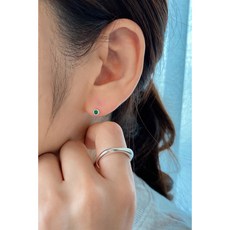 유색큐빅귀걸이