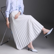 여자치마 여름 러블리 꾸안꾸 스타일 하이웨스트 얇은 A 라인 캉캉 주름 미디스커트
