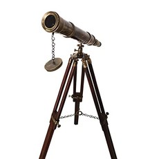 collectiblesBuy Nautical Antique Telescope Brass Spyglass Floor Standing Vintage Authentic Maritime Desktop Decor, 본상품