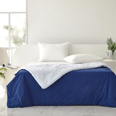 모던하우스 퓨어코튼 60수 리버시블 얇은 차렵이불 퀸 네이비+블루스트라이프 CV0224058