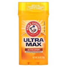 암앤해머 UltraMax 고형 땀 억제 데오드란트 남성용 엑티브 스포츠 73G 2.6OZ), 1개
